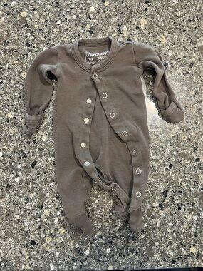 L'ovedbaby Brown Footed Snap One-Piece